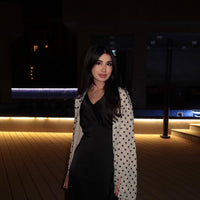 White Polka Dot Open Abaya